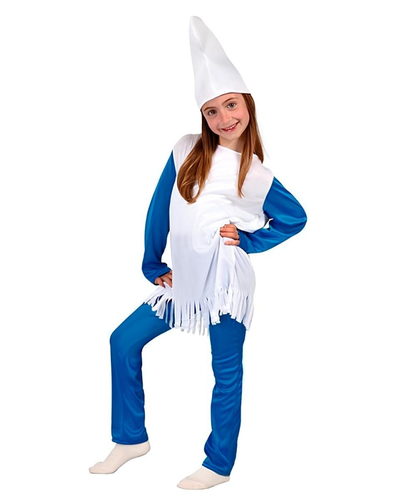 Disfraz enanita Azul Infantil Pitufina
