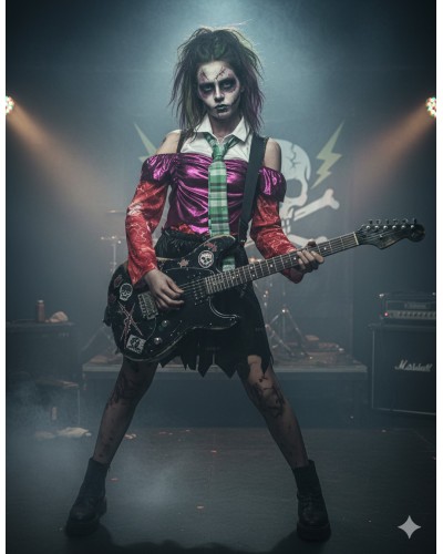 Disfraz de Rockera Zombie Infantil