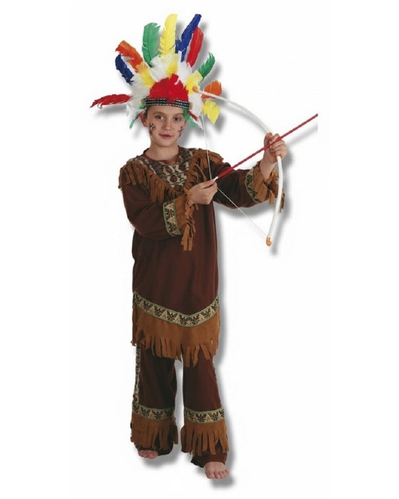 Disfraz Indio con Penacho Infantil Niño