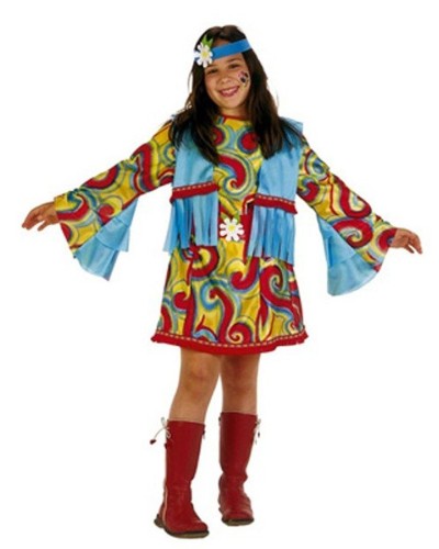 Disfraz de Hippy Sicodelia Infantil Chica